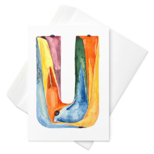 u letter greeting card