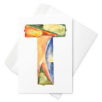 t letter greeting card