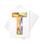 t letter greeting card