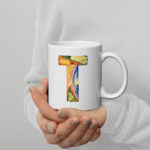 t letter mug