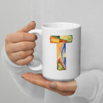 t letter mug