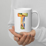 t letter mug