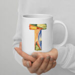 t letter mug