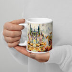 dragon invasion white glossy mug