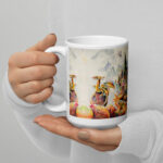 dragon invasion white glossy mug