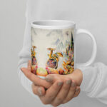 dragon invasion white glossy mug